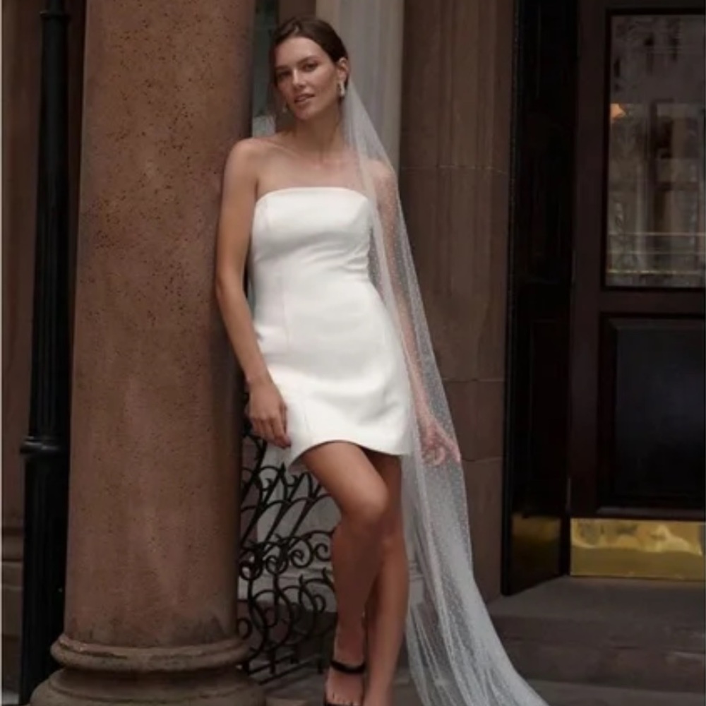 NWT Watters Strapless Ballad Crepe Mini Dress 8